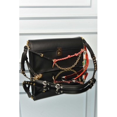 Prada Soft Sound Large Leather Shoulder Bag with Charms