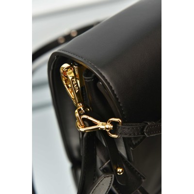 Prada Soft Sound Large Leather Shoulder Bag with Charms