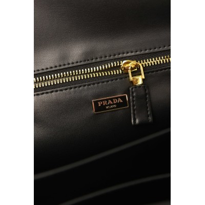 Prada Soft Sound Large Leather Shoulder Bag with Charms