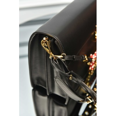 Prada Soft Sound Large Leather Shoulder Bag with Charms