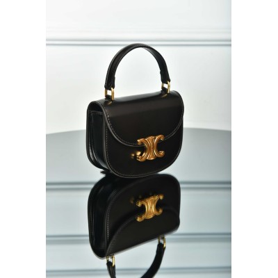 Celine Mini Besace Clea in Shiny Calfskin