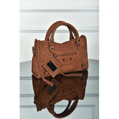Balenciaga Le City Small Suede Bag