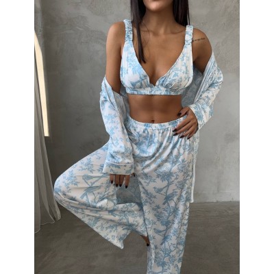 Luxury Pajamas Set with Bra/Hair clip