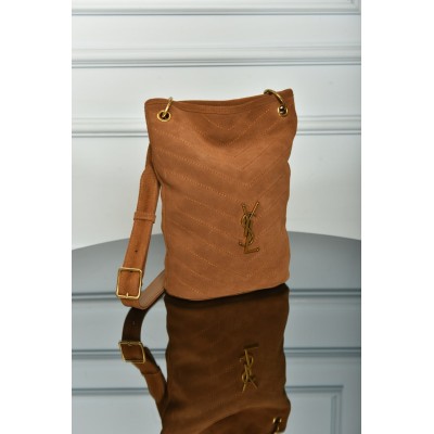 Saint Laurent Niki Supple Small Bucket in Suede
