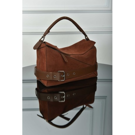 Balenciaga Large Puzzle Biker Bag in Suede