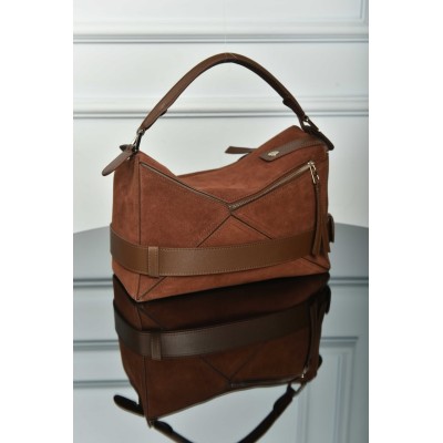 Balenciaga Large Puzzle Biker Bag in Suede