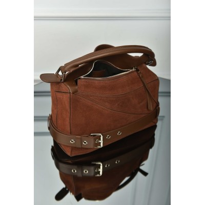 Balenciaga Large Puzzle Biker Bag in Suede