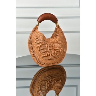 Chloe Summer Banana Hobo Bag in Raffia