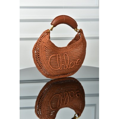 Chloe Summer Banana Hobo Bag in Raffia