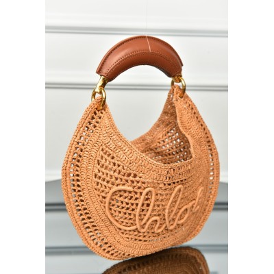 Chloe Summer Banana Hobo Bag in Raffia
